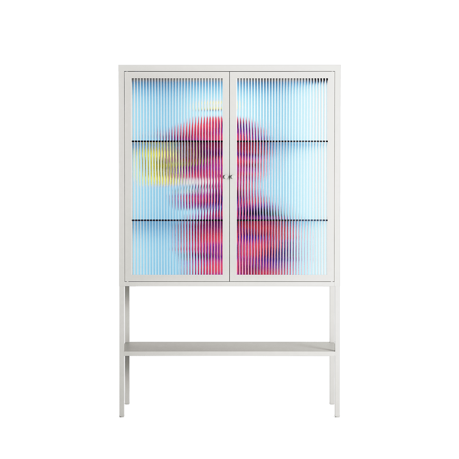 Flower - Loft Cabinet - Cezar Berje - Chalk - Reeded glass