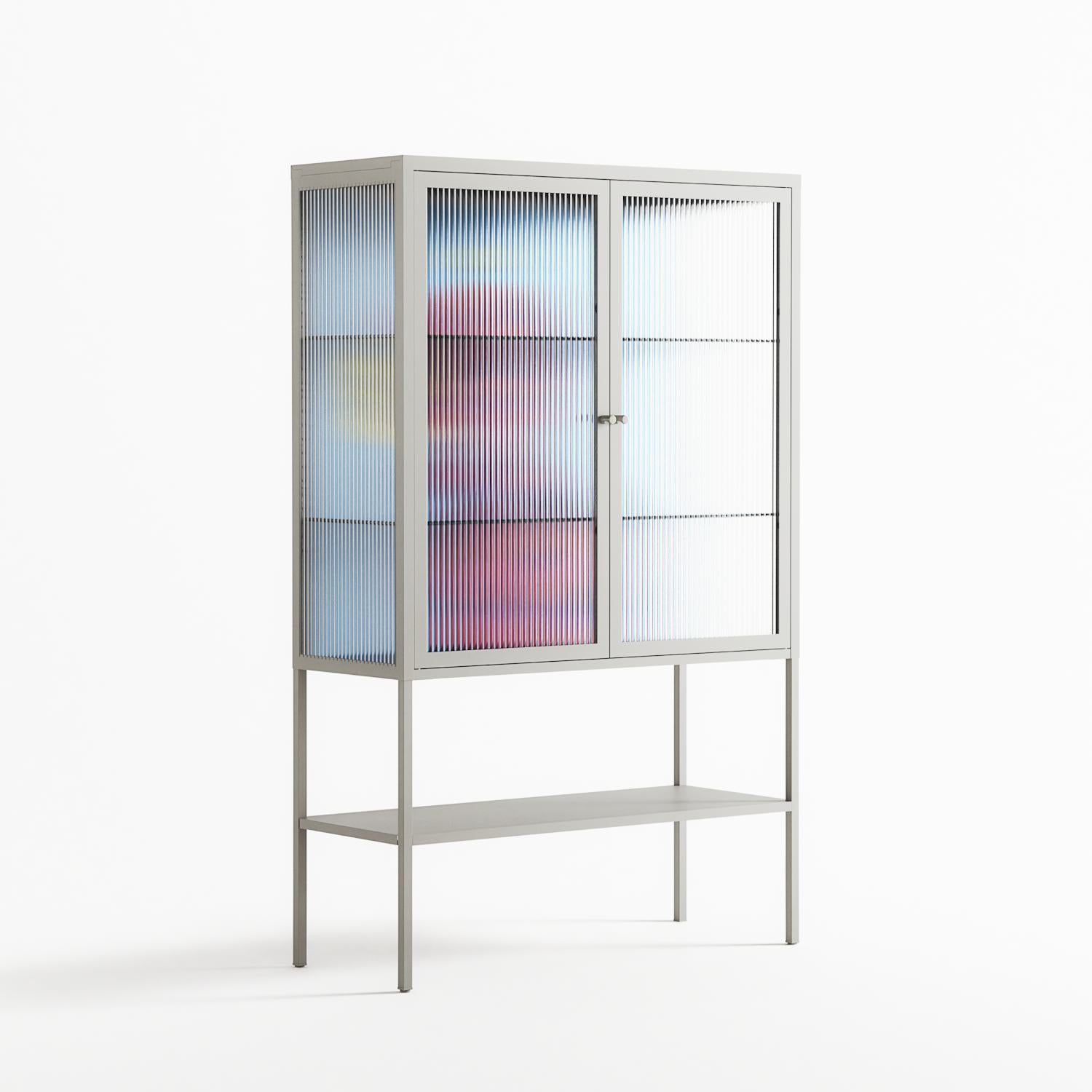 Flower - Loft Cabinet - Cezar Berje - Chalk - Reeded glass