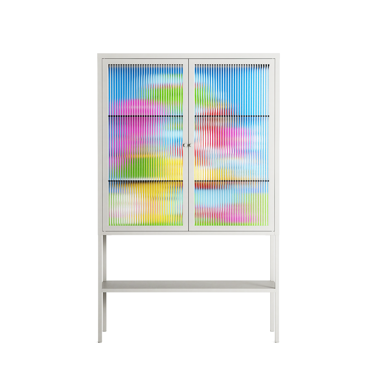 Funny Friends - Loft Cabinet - Cezar Berje - Chalk - Reeded glass