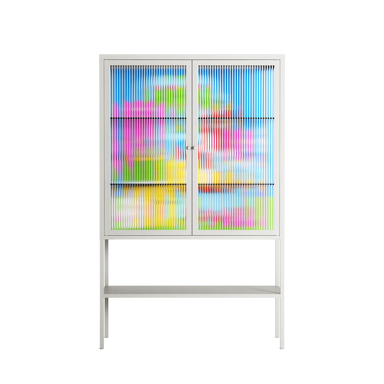 Funny Friends - Loft Cabinet - Cezar Berje - Chalk - Reeded glass