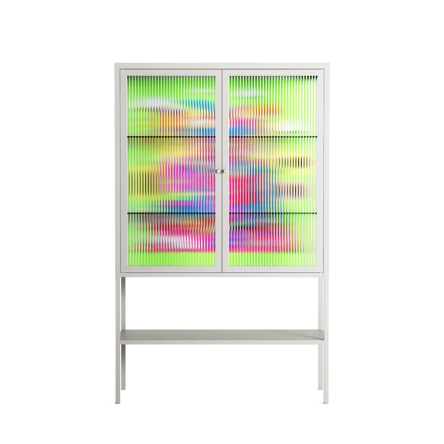 Wizard - Loft Cabinet - Cezar Berje - Chalk - Reeded glass