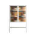 Abstract Sunrise - Loft Cabinet - Amy Suther - Chalk - Reeded glass