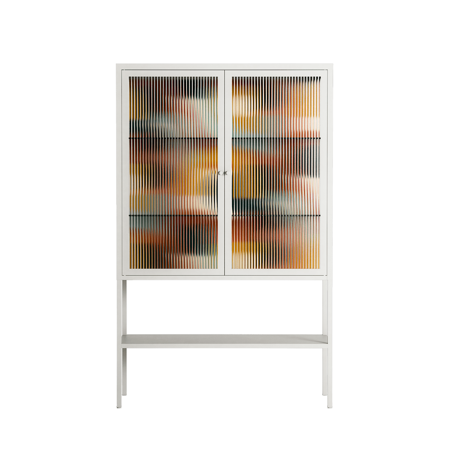 Abstract Sunrise - Loft Cabinet - Amy Suther - Chalk - Reeded glass