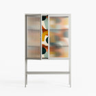 Abstract Sunrise - Loft Cabinet - Amy Suther - Chalk - Reeded glass