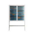 Bellis Bounty Blue - Loft Cabinet - Amy Suther - Chalk - Reeded glass