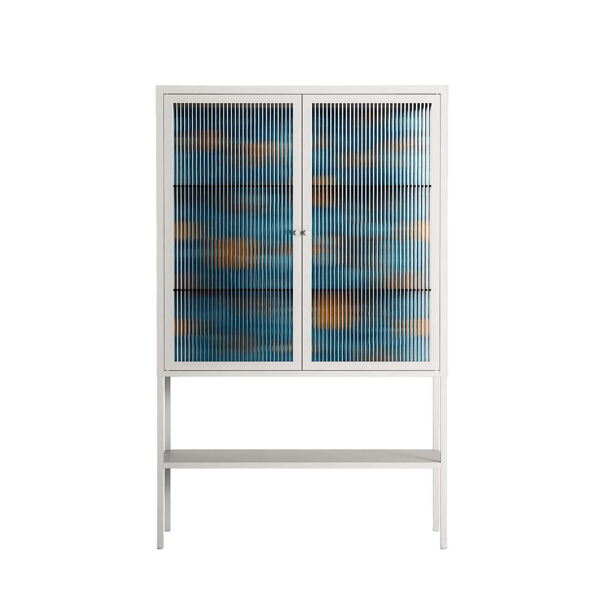 Bellis Bounty Blue - Loft Cabinet - Amy Suther - Chalk - Reeded glass