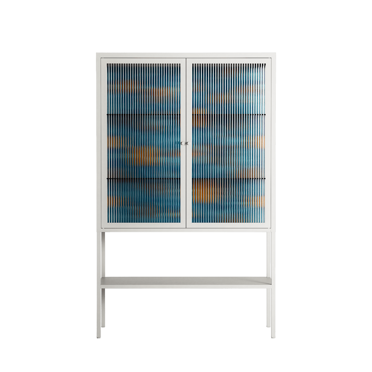 Bellis Bounty Blue - Loft Cabinet - Amy Suther - Chalk - Reeded glass
