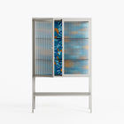 Bellis Bounty Blue - Loft Cabinet - Amy Suther - Chalk - Reeded glass