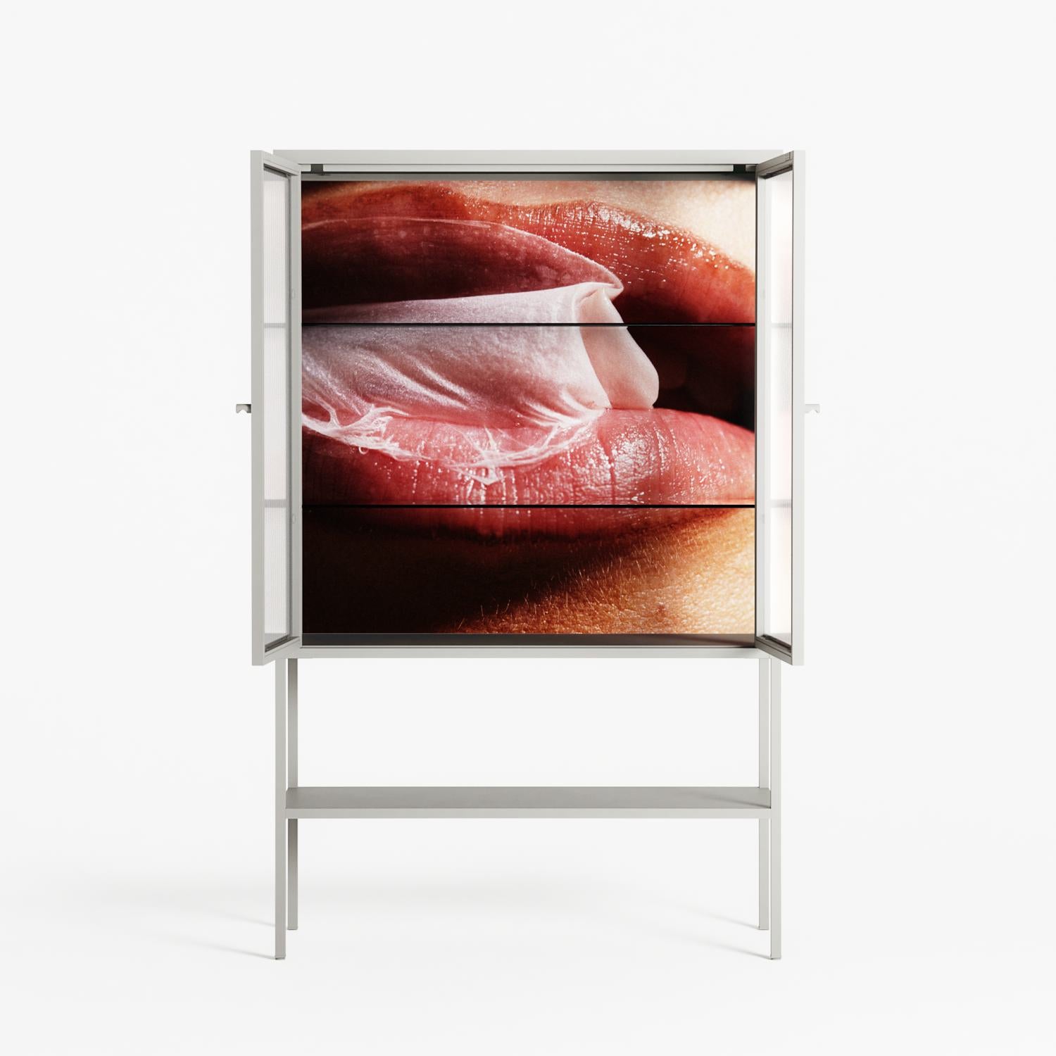 Blow - Loft Cabinet - Nadia Ryder - Chalk - Reeded glass