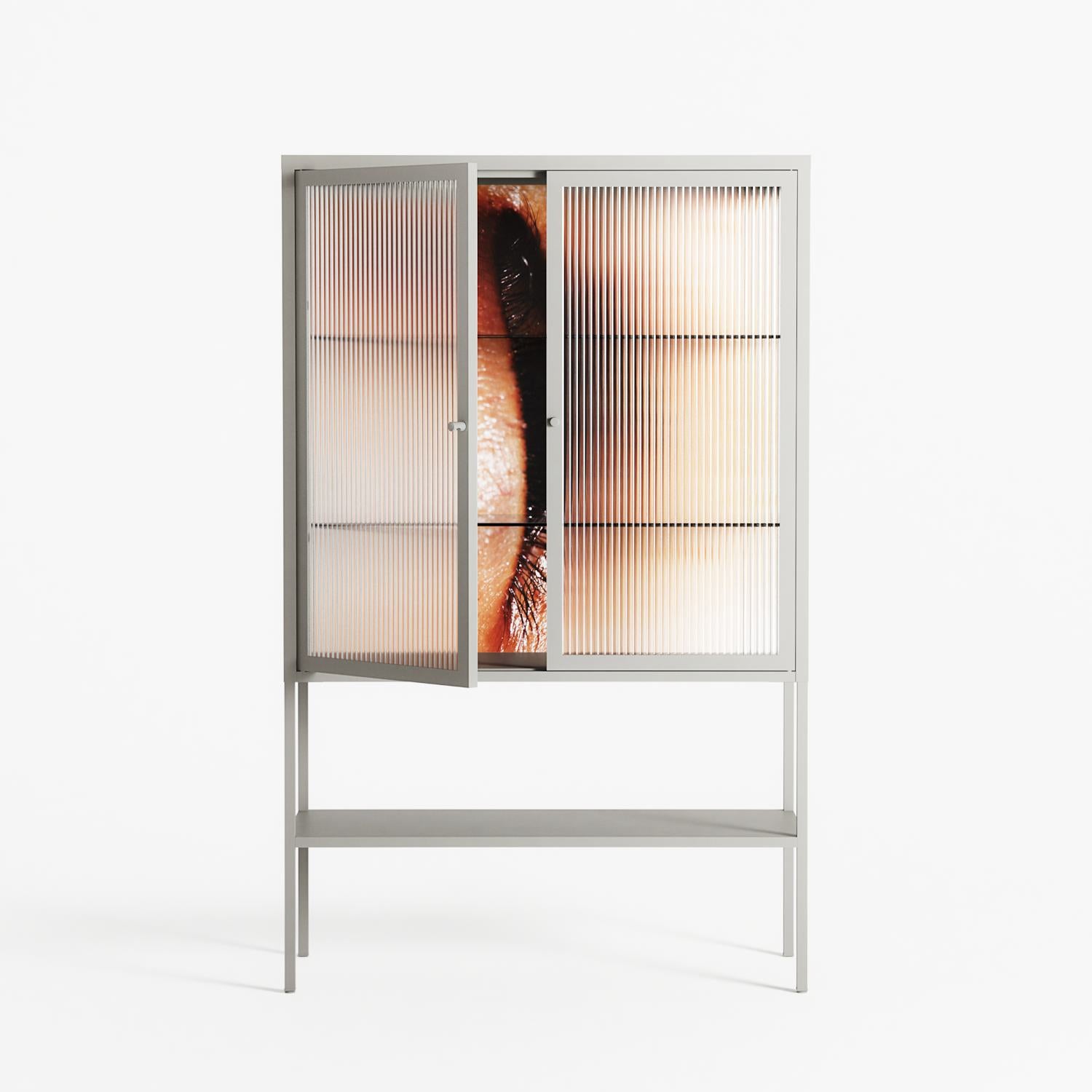 Glow - Loft Cabinet - Nadia Ryder - Chalk - Reeded glass