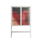 Red 3 - Loft Cabinet - Nadia Ryder - Chalk - Reeded glass