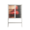 Red 4 - Loft Cabinet - Nadia Ryder - Chalk - Reeded glass