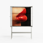 Red 4 - Loft Cabinet - Nadia Ryder - Chalk - Reeded glass