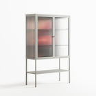 Red 4 - Loft Cabinet - Nadia Ryder - Chalk - Reeded glass