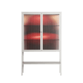 Red - Loft Cabinet - Nadia Ryder - Chalk - Reeded glass
