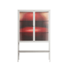 Red - Loft Cabinet - Nadia Ryder - Chalk - Reeded glass