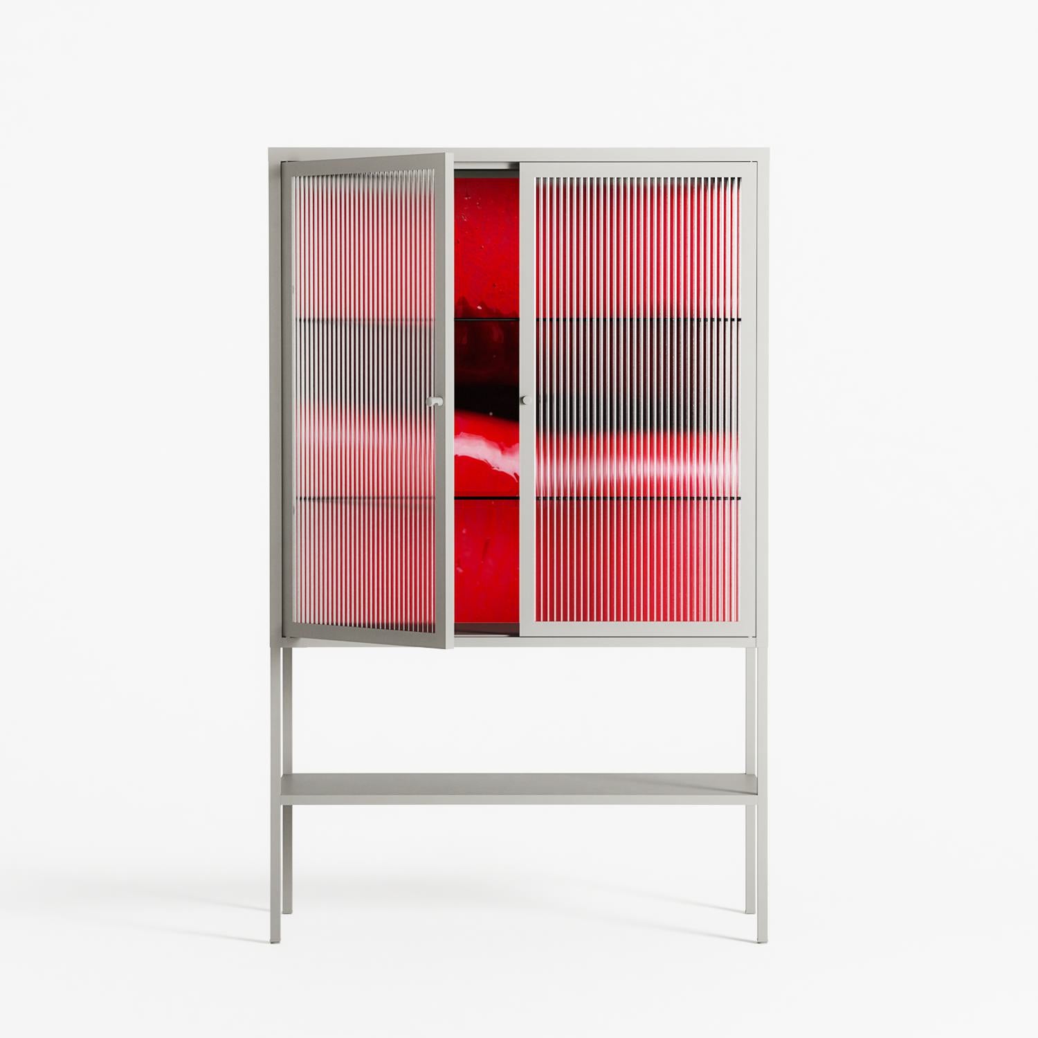 Squish - Loft Cabinet - Nadia Ryder - Chalk - Reeded glass