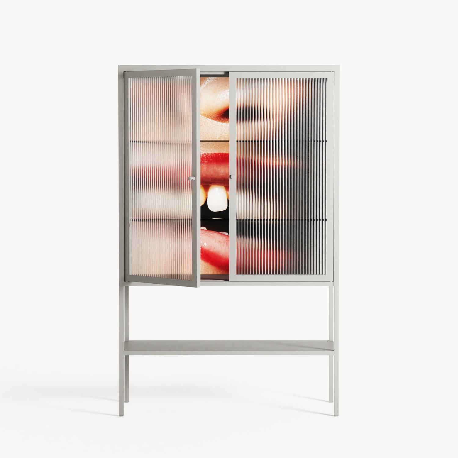 Teeth - Loft Cabinet - Nadia Ryder - Chalk - Reeded glass