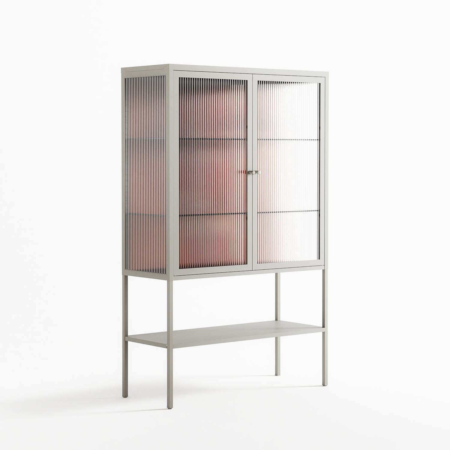 The Art Of Kissing 2 - Loft Cabinet - Nadia Ryder - Chalk - Reeded glass