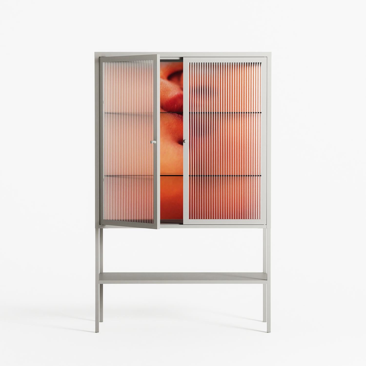 The Art Of Kissing - Loft Cabinet - Nadia Ryder - Chalk - Reeded glass