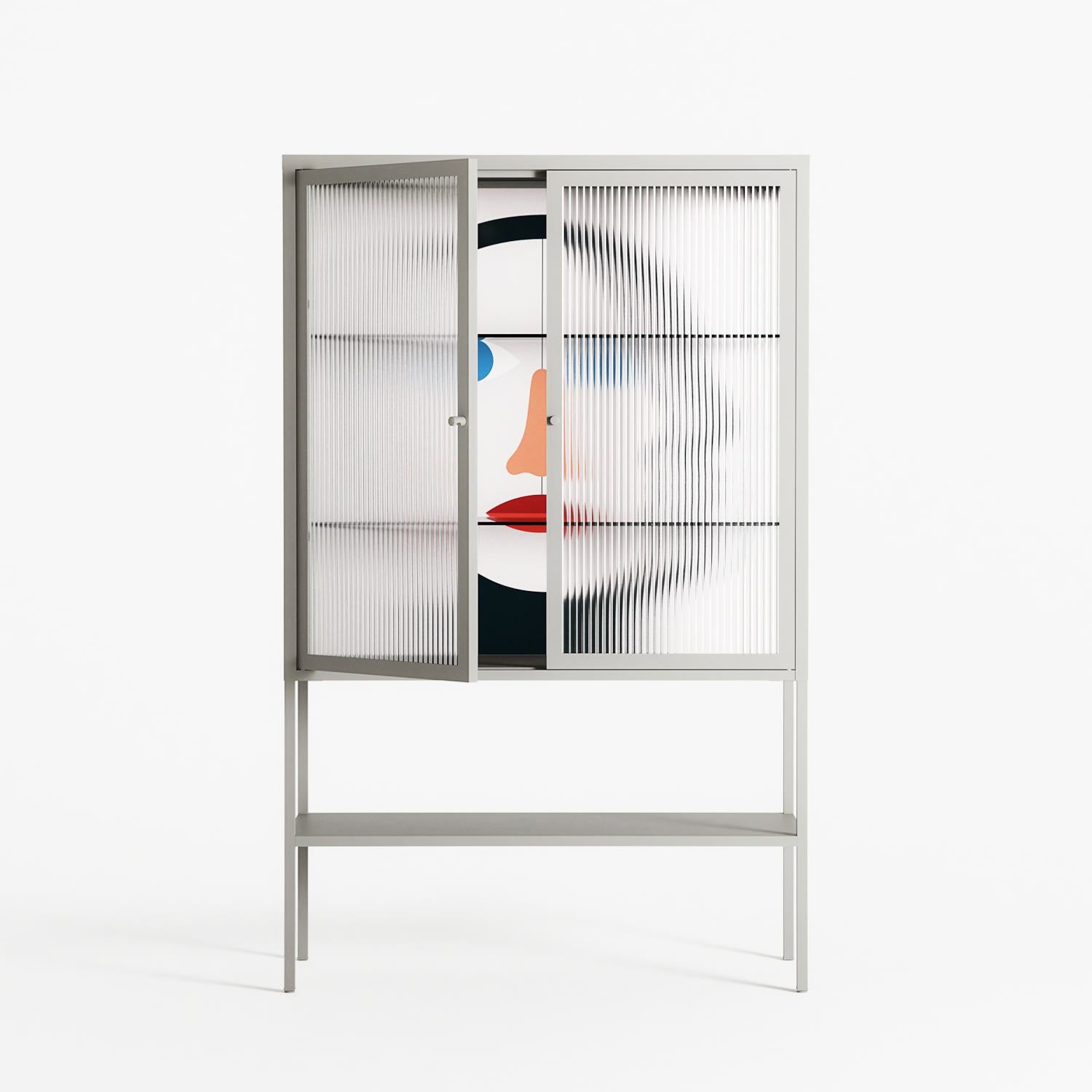 En_Suspend - Loft Cabinet - David Vanadia - Chalk - Reeded glass