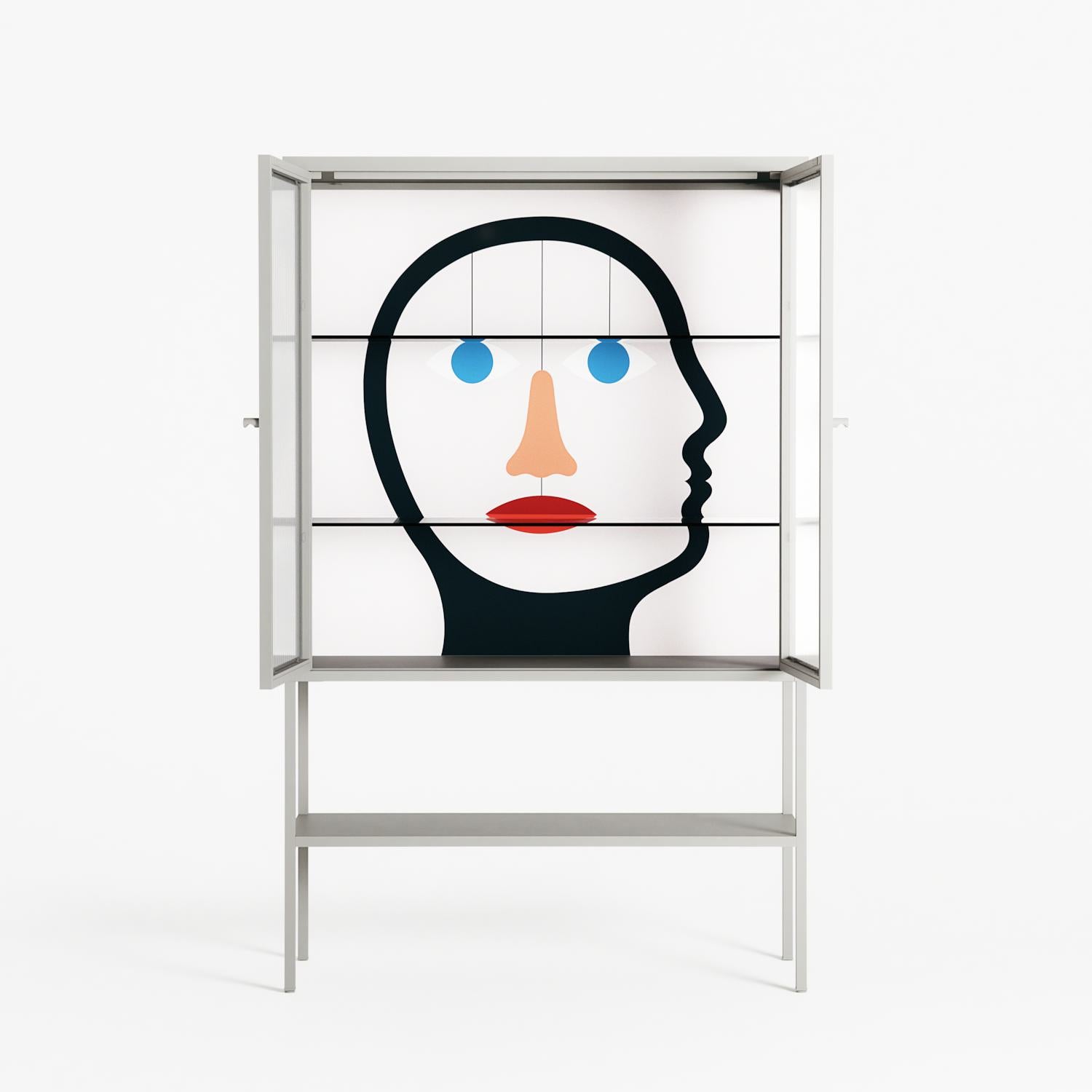En_Suspend - Loft Cabinet - David Vanadia - Chalk - Reeded glass