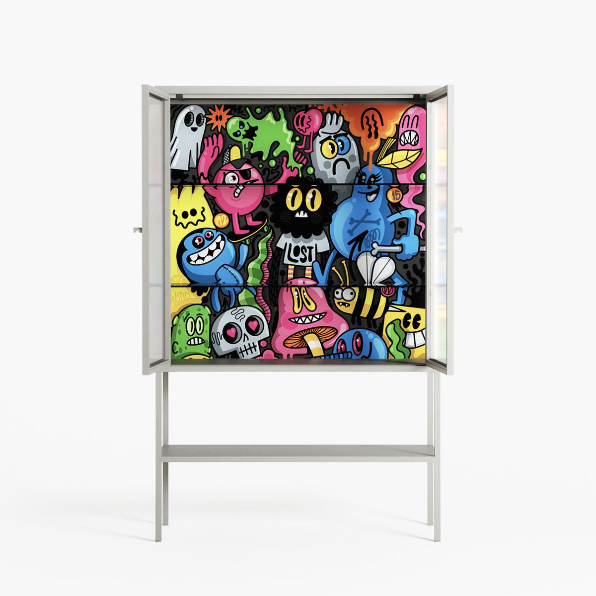 All The Good Guys - Loft Cabinet - Craig Watkins - Chalk - Reeded glass
