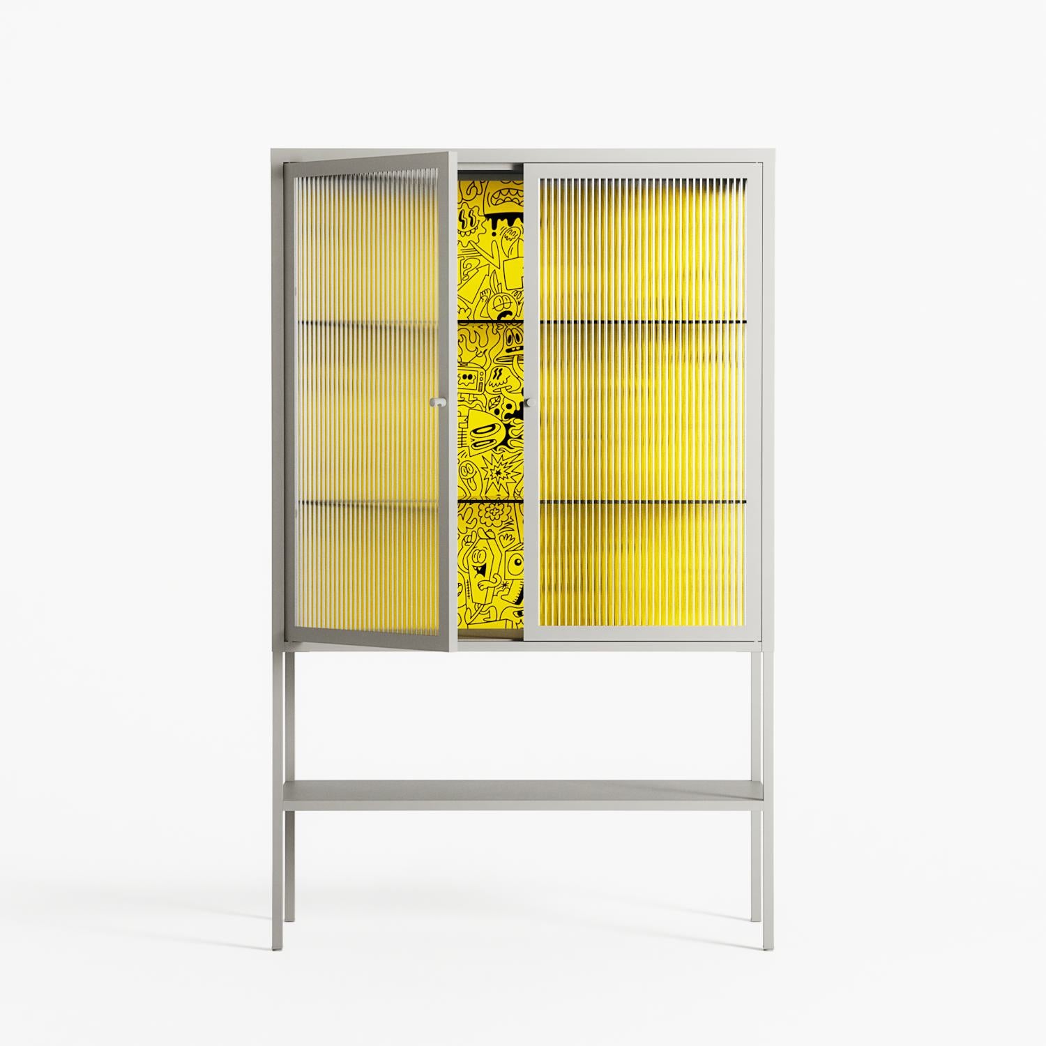 Everything Always - Loft Cabinet - Craig Watkins - Chalk - Reeded glass