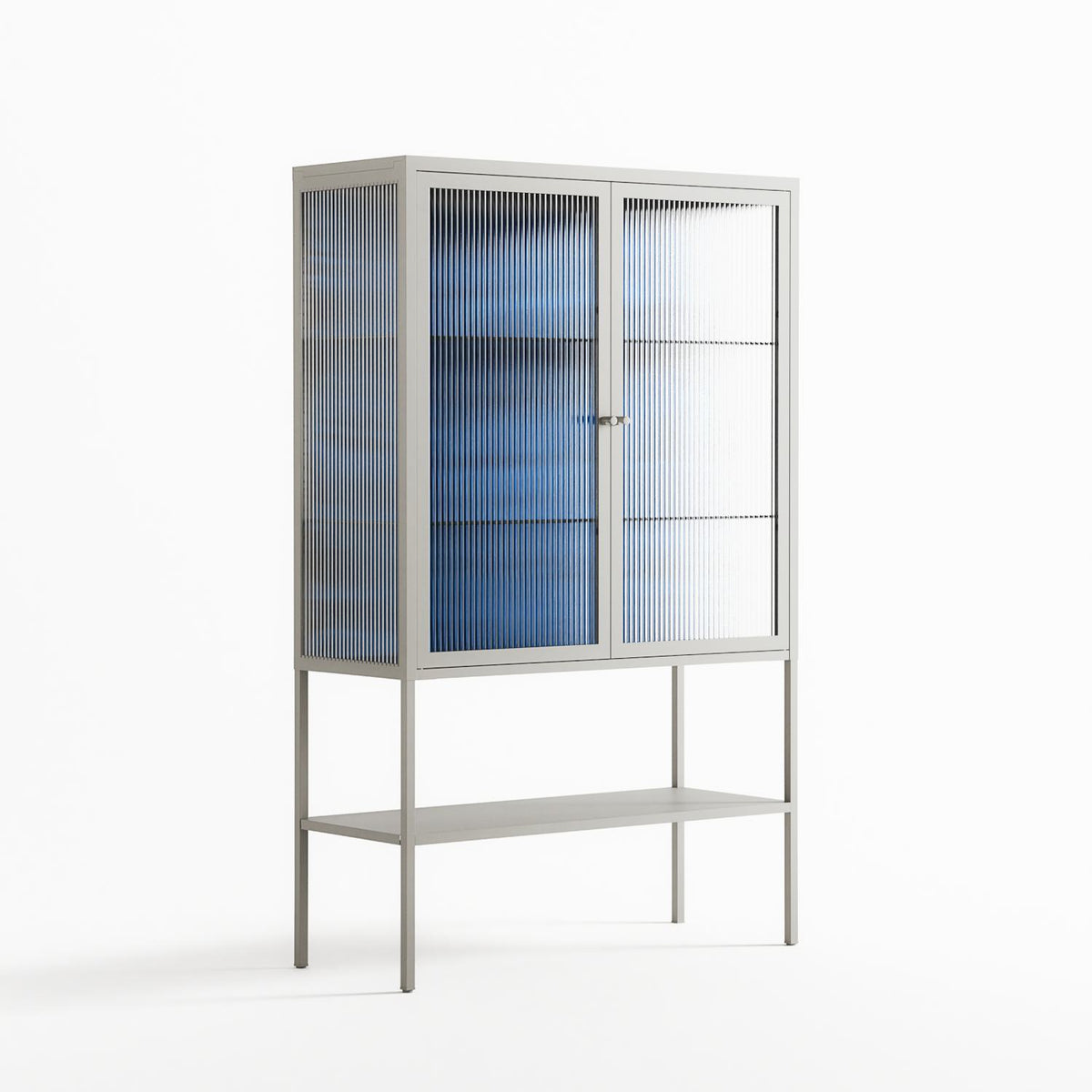 The Blue Line - Loft Cabinet - Craig Watkins - Chalk - Reeded glass