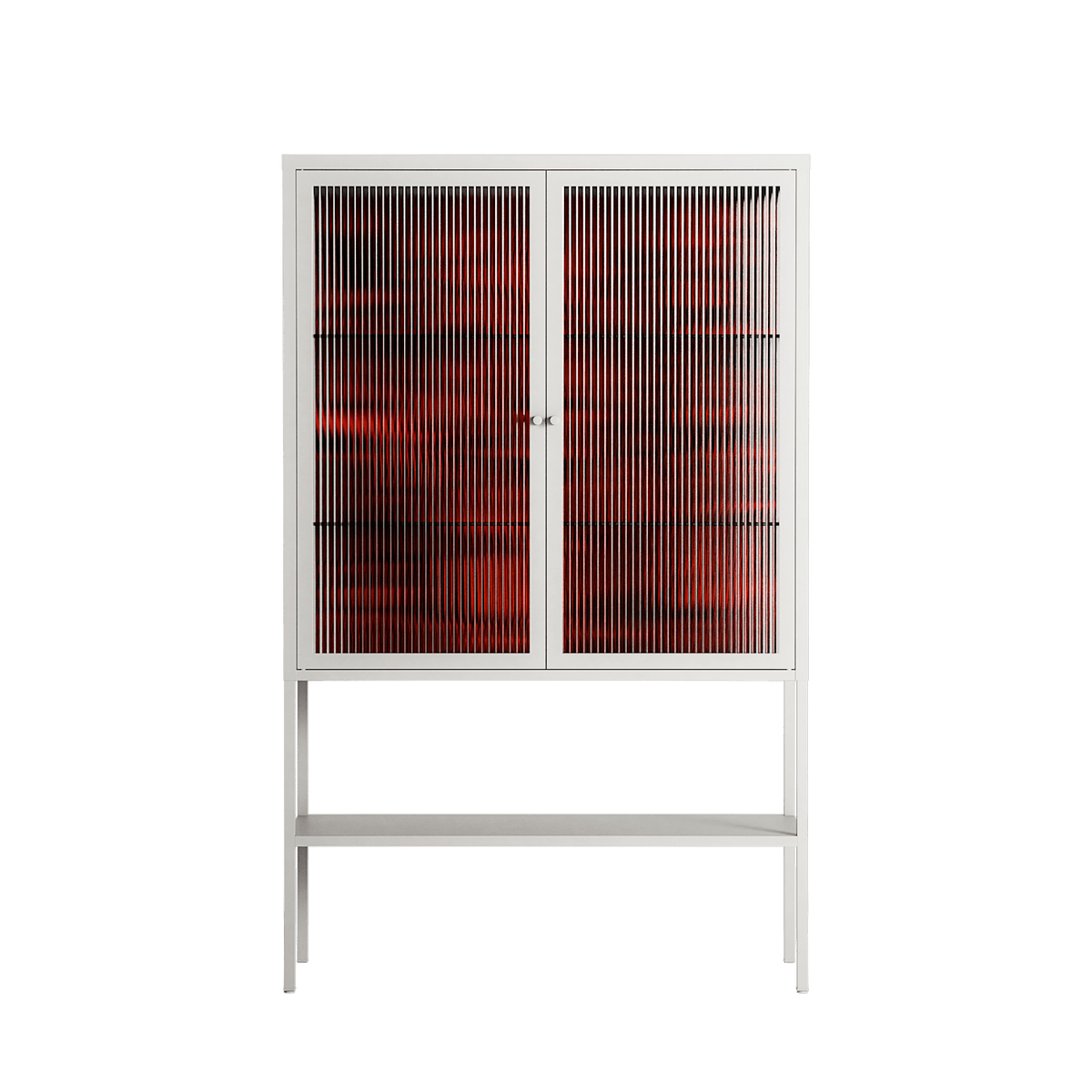 Wottosque Red - Loft Cabinet - Craig Watkins - Chalk - Reeded glass