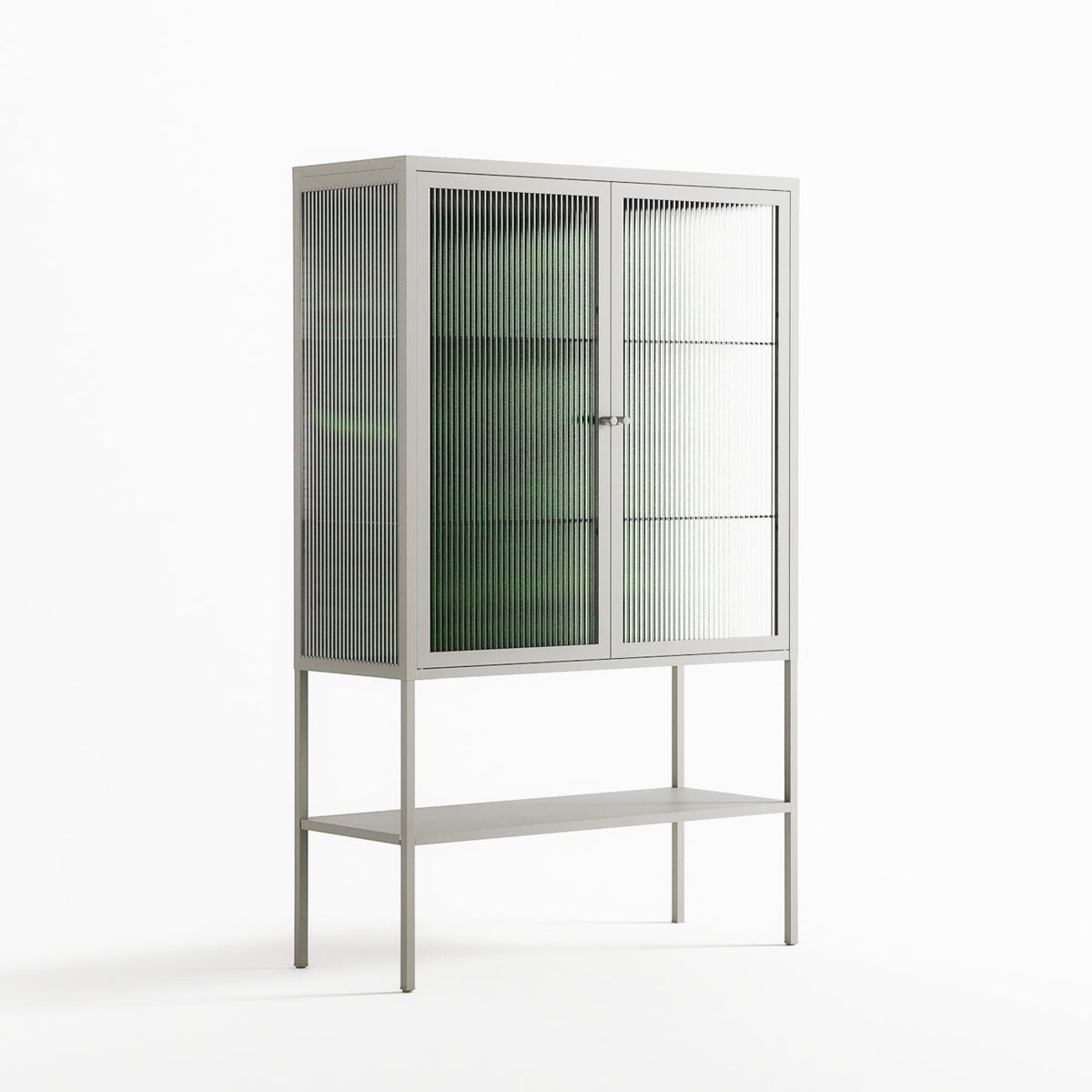 Wottosque Green - Loft Cabinet - Craig Watkins - Chalk - Reeded glass