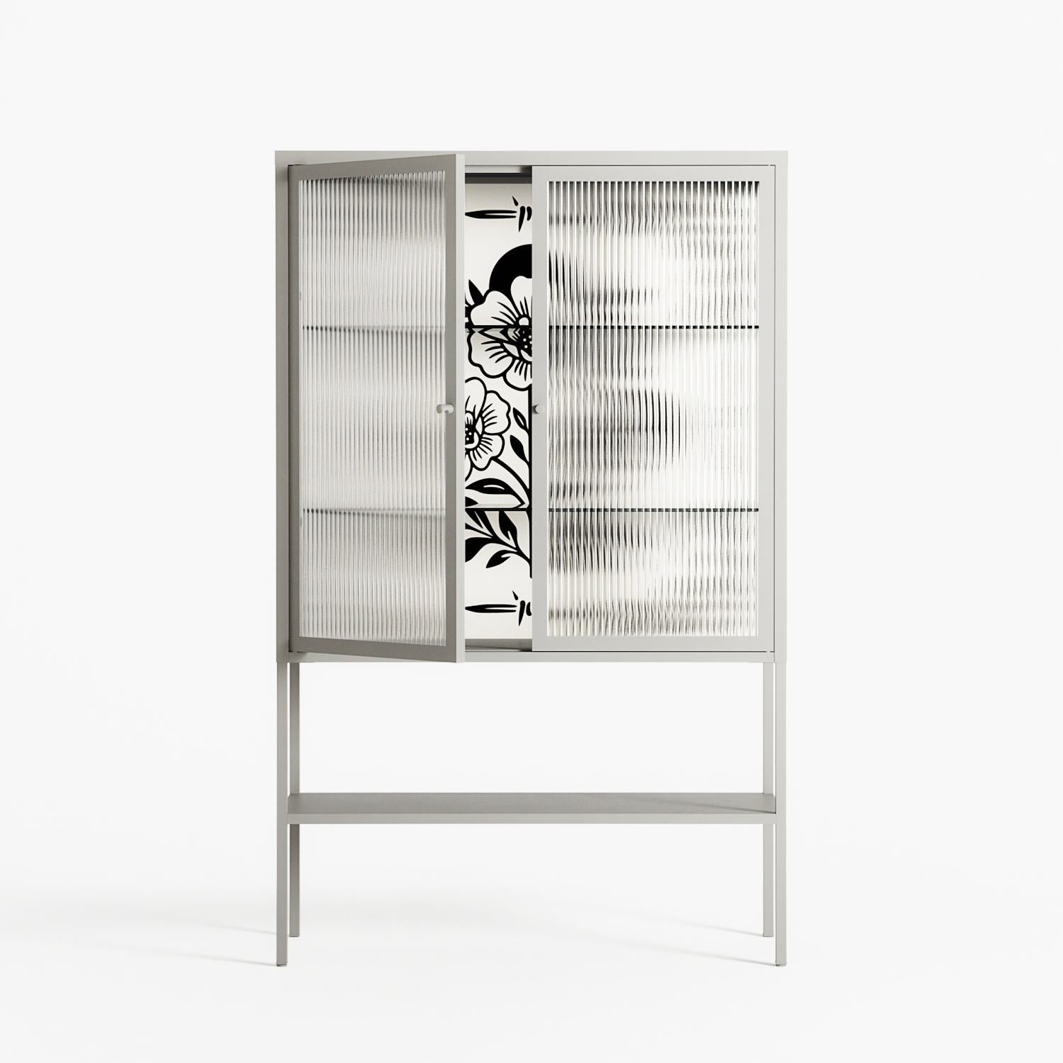 Barbed Bloom - Loft Cabinet - Daphna Sebbane - Chalk - Reeded glass