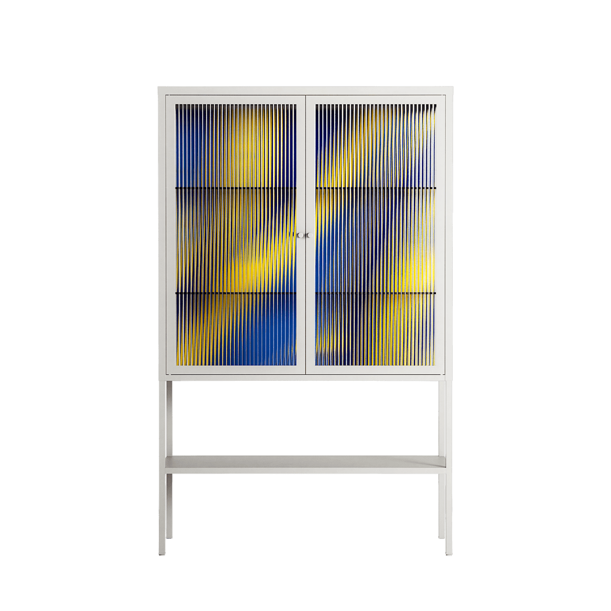 Blue Gale - Loft Cabinet - Oluwasheyi Adebayo - Chalk - Reeded glass