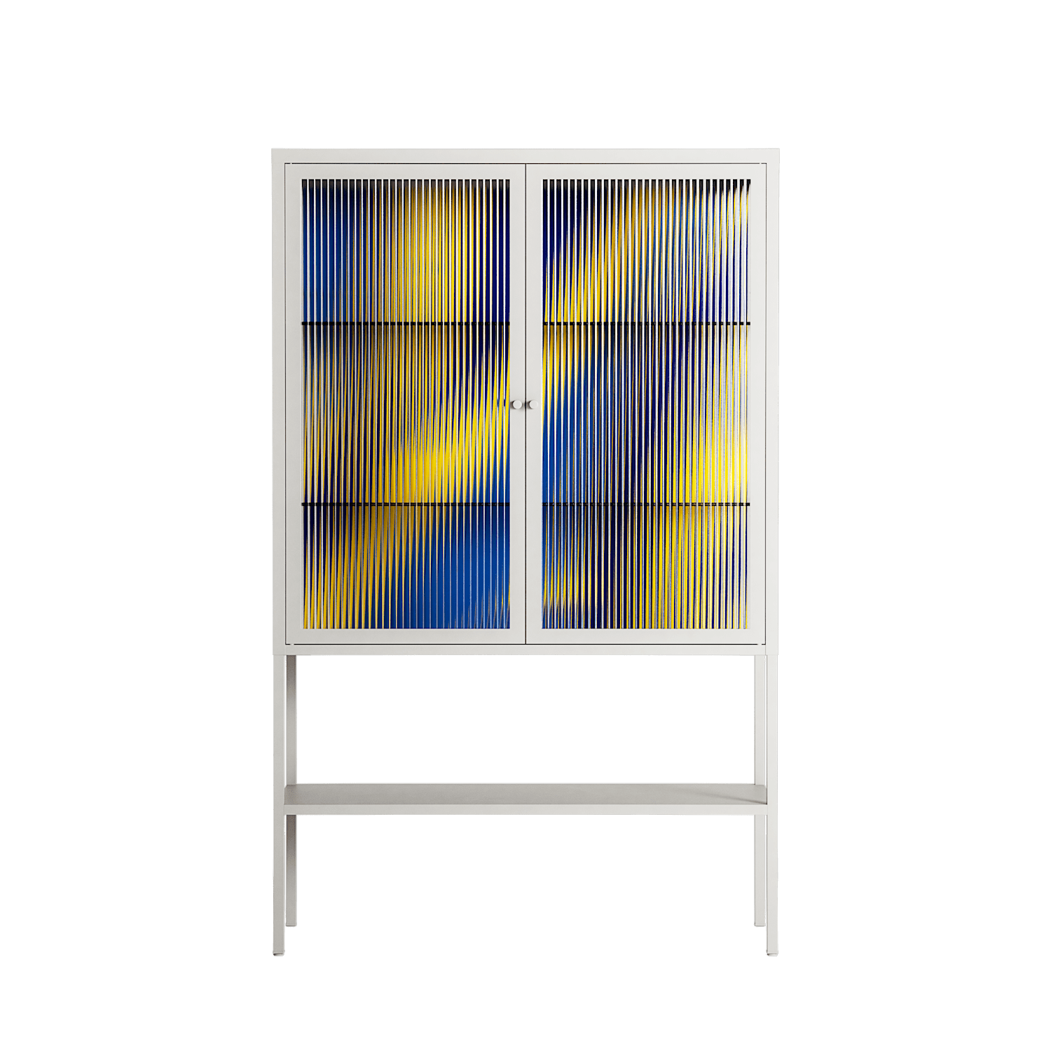 Blue Gale - Loft Cabinet - Oluwasheyi Adebayo - Chalk - Reeded glass