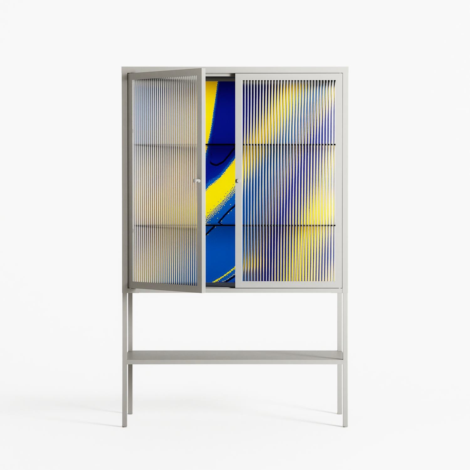 Blue Gale - Loft Cabinet - Oluwasheyi Adebayo - Chalk - Reeded glass