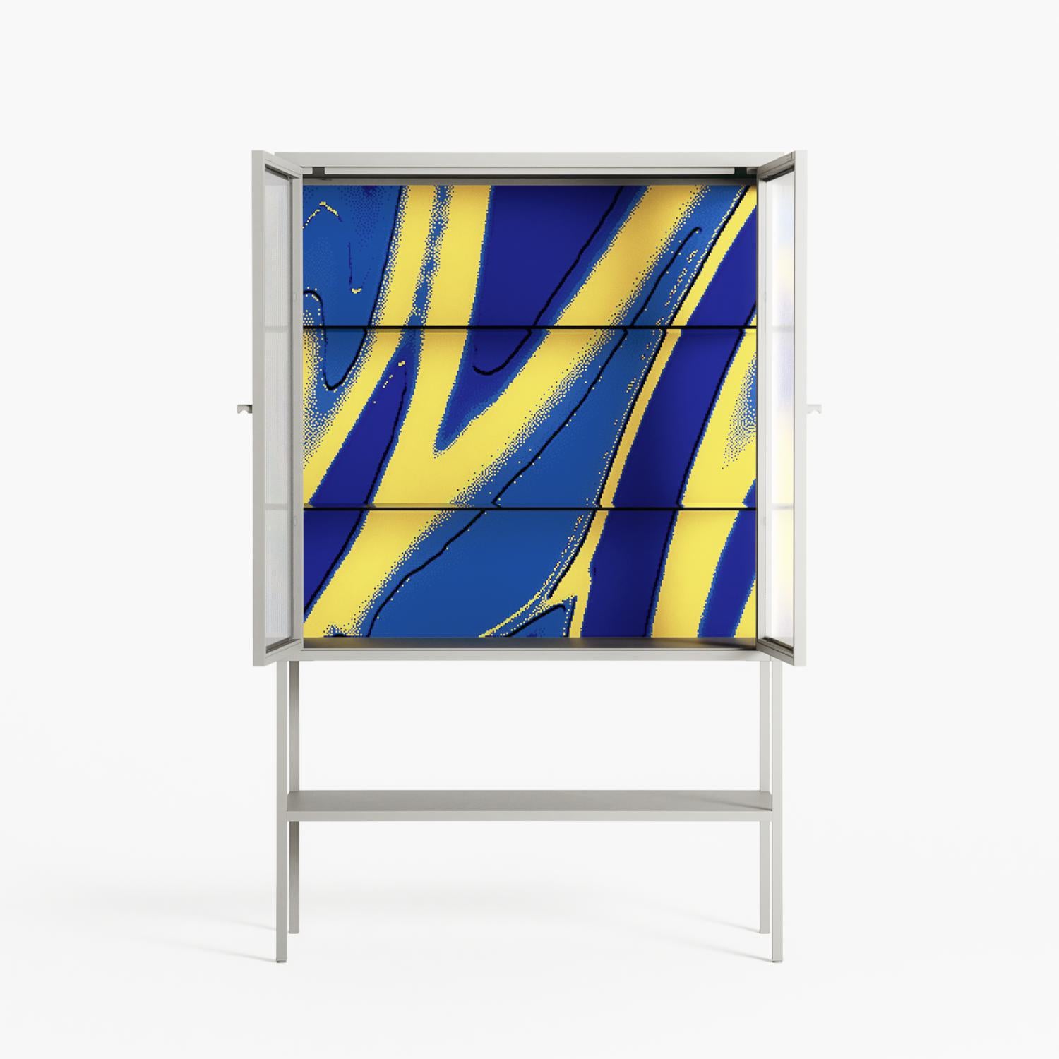 Blue Gale - Loft Cabinet - Oluwasheyi Adebayo - Chalk - Reeded glass