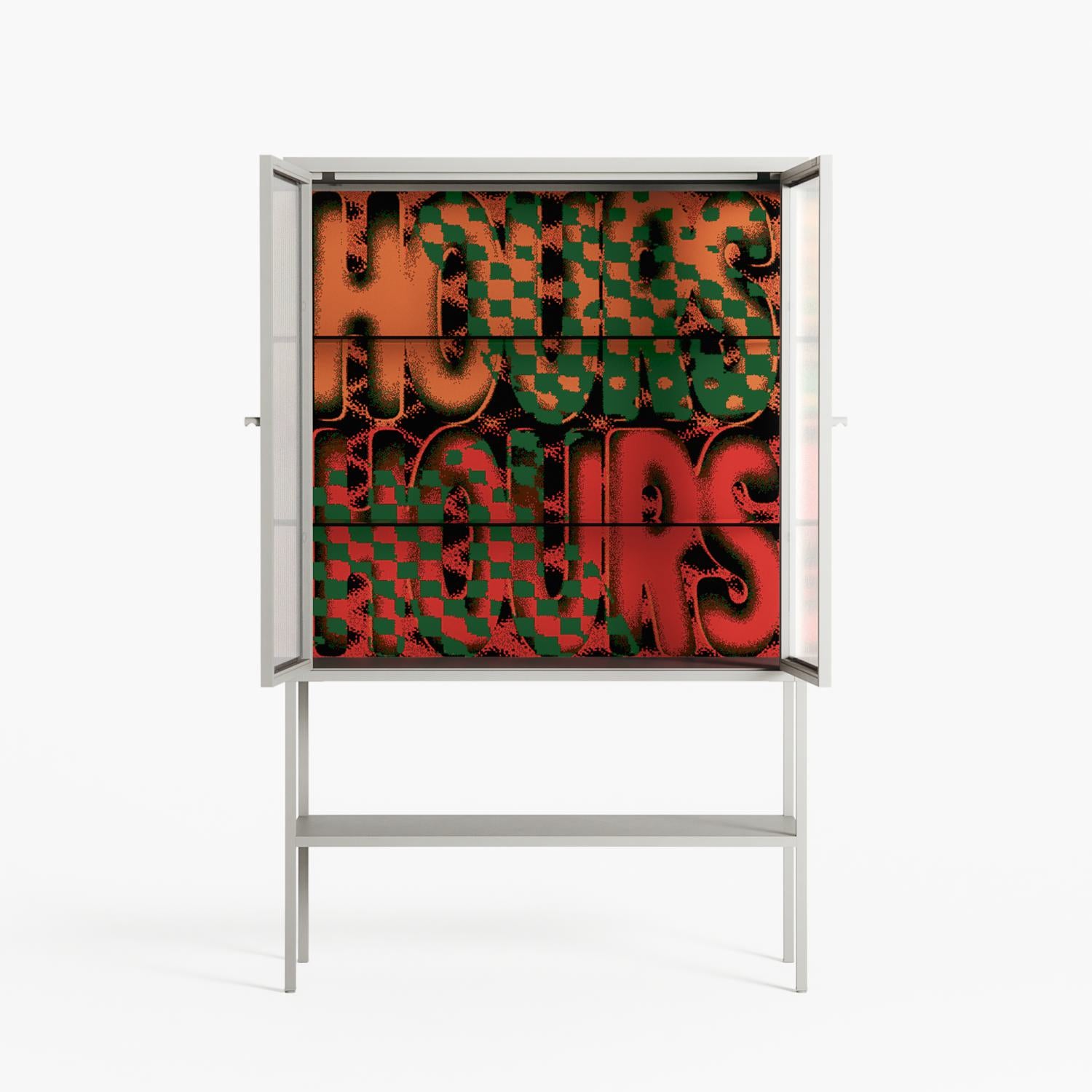Hours - Loft Cabinet - Oluwasheyi Adebayo - Chalk - Reeded glass