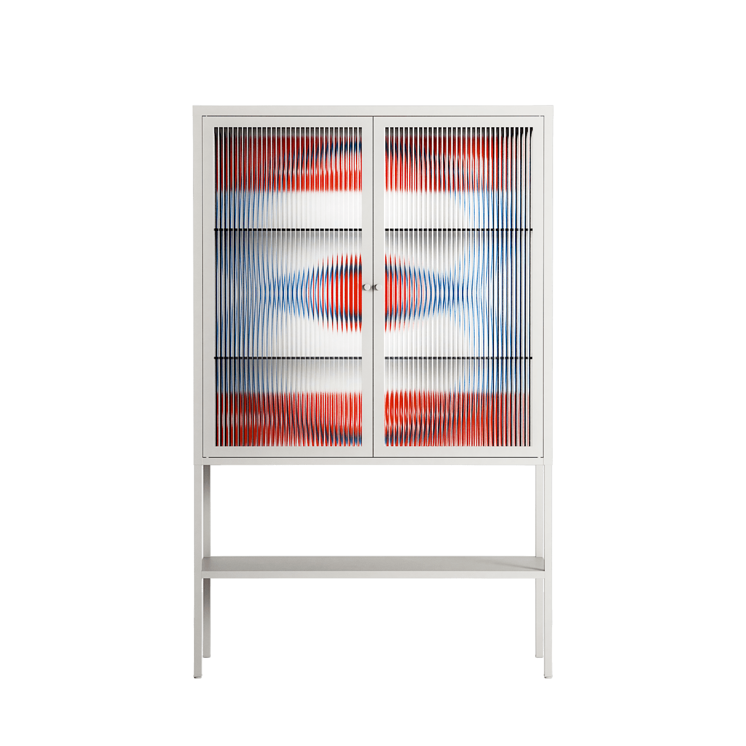 Velvet Dusk - Loft Cabinet - Oluwasheyi Adebayo - Chalk - Reeded glass