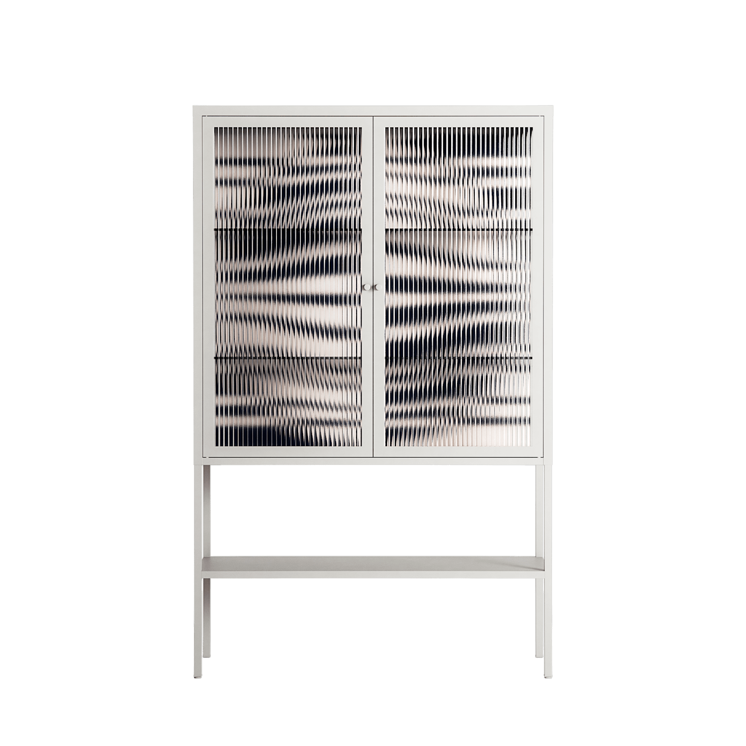 Wave Lens - Loft Cabinet - Oluwasheyi Adebayo - Chalk - Reeded glass