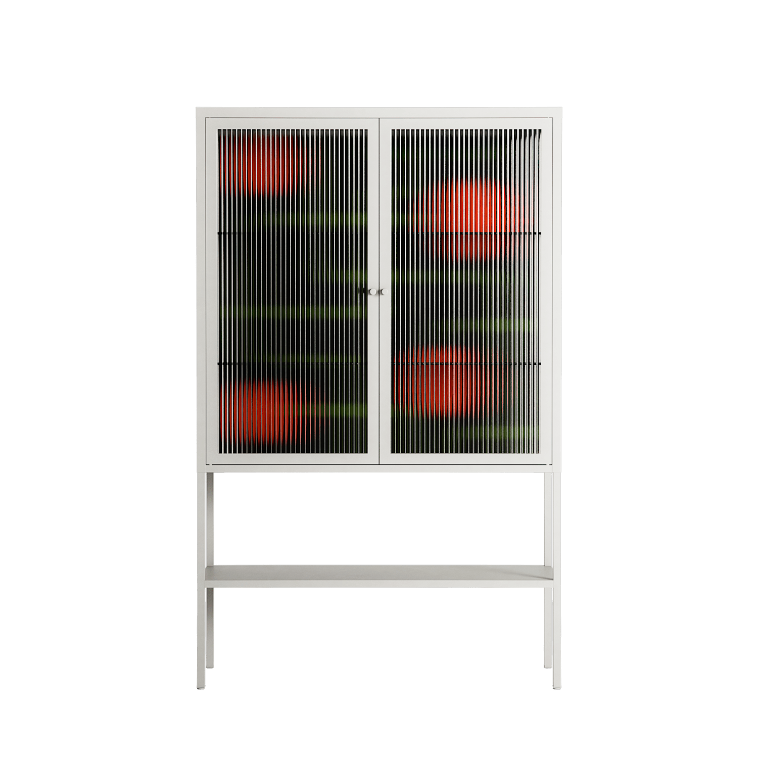 Floral Pipes - Loft Cabinet - Kristin Eriksson - Chalk - Reeded glass