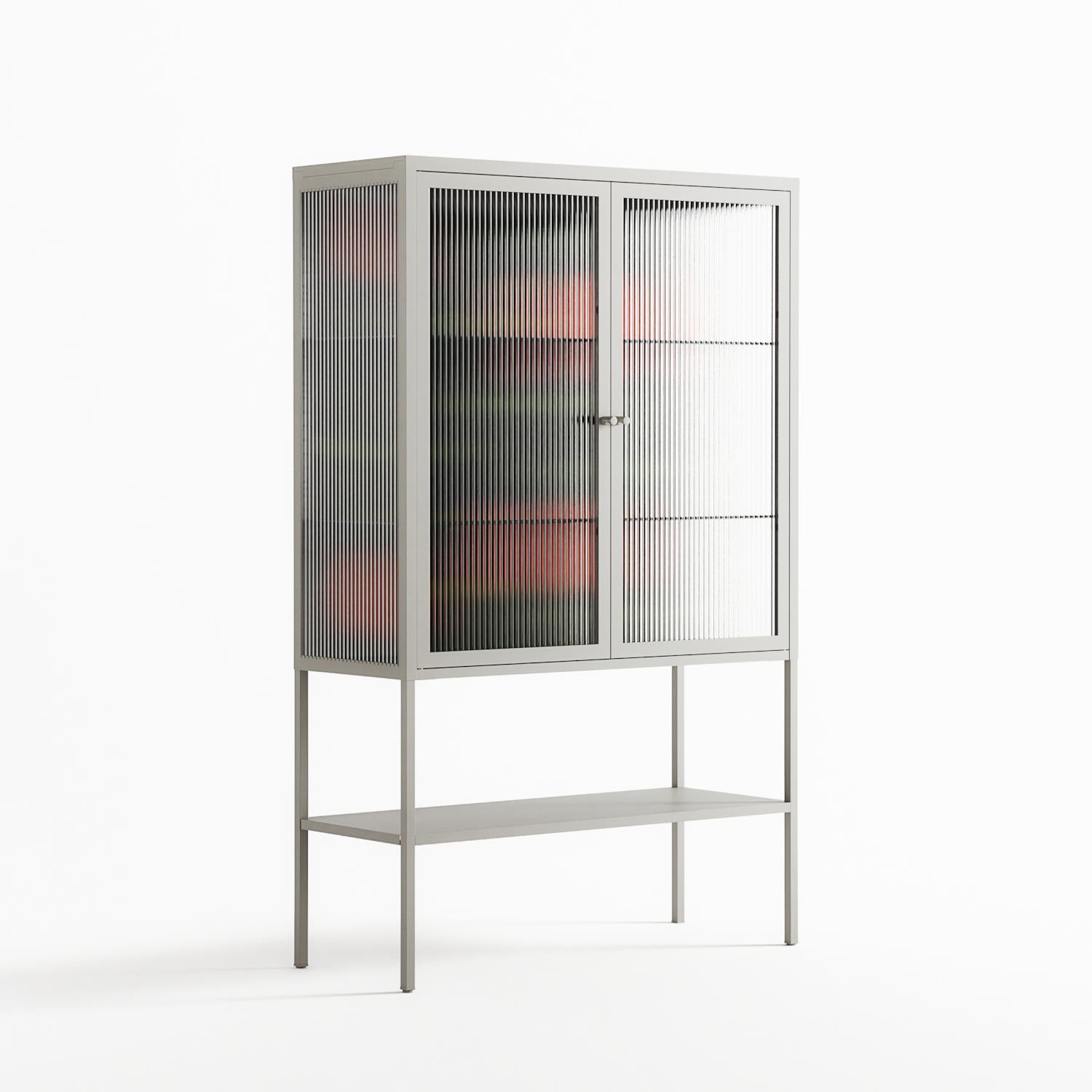 Floral Pipes - Loft Cabinet - Kristin Eriksson - Chalk - Reeded glass