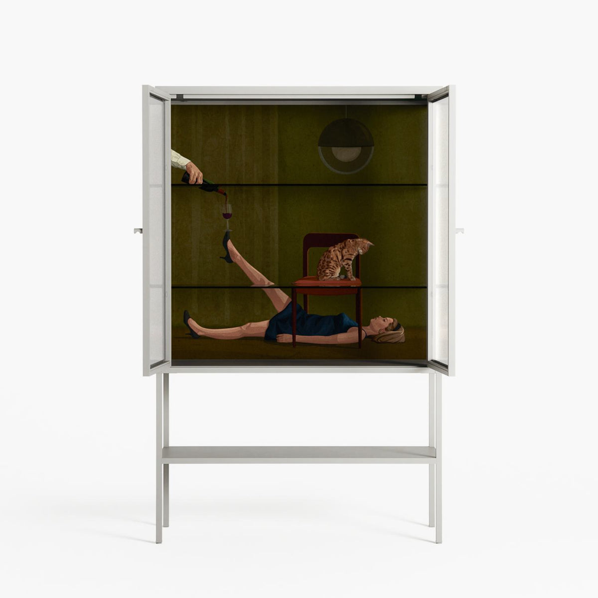 Friday Night Rituals - Loft Cabinet - Kristin Eriksson - Chalk - Reeded glass