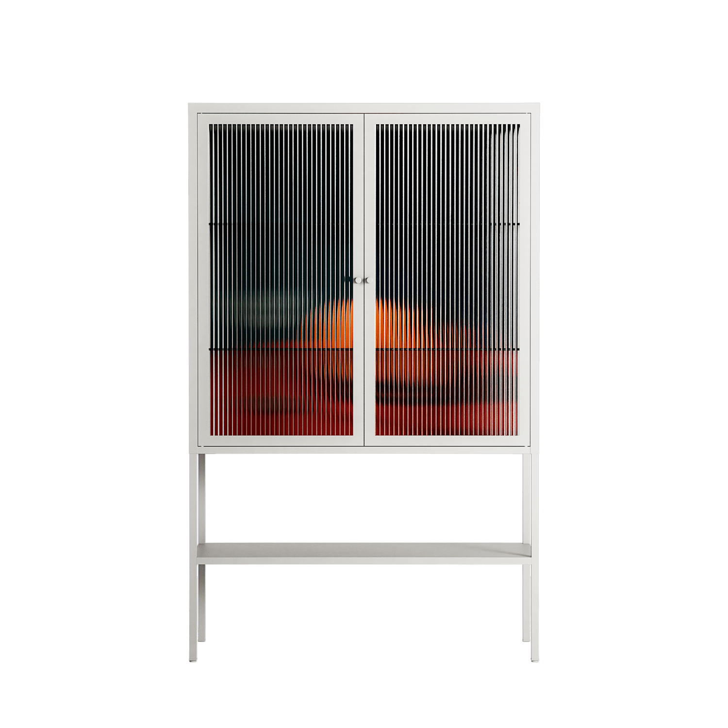 Bubbles & Oranges - Loft Cabinet - Kristin Eriksson - Chalk - Reeded glass