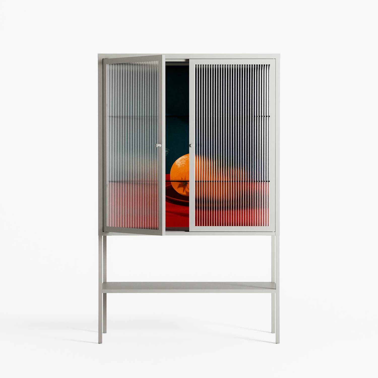 Bubbles & Oranges - Loft Cabinet - Kristin Eriksson - Chalk - Reeded glass