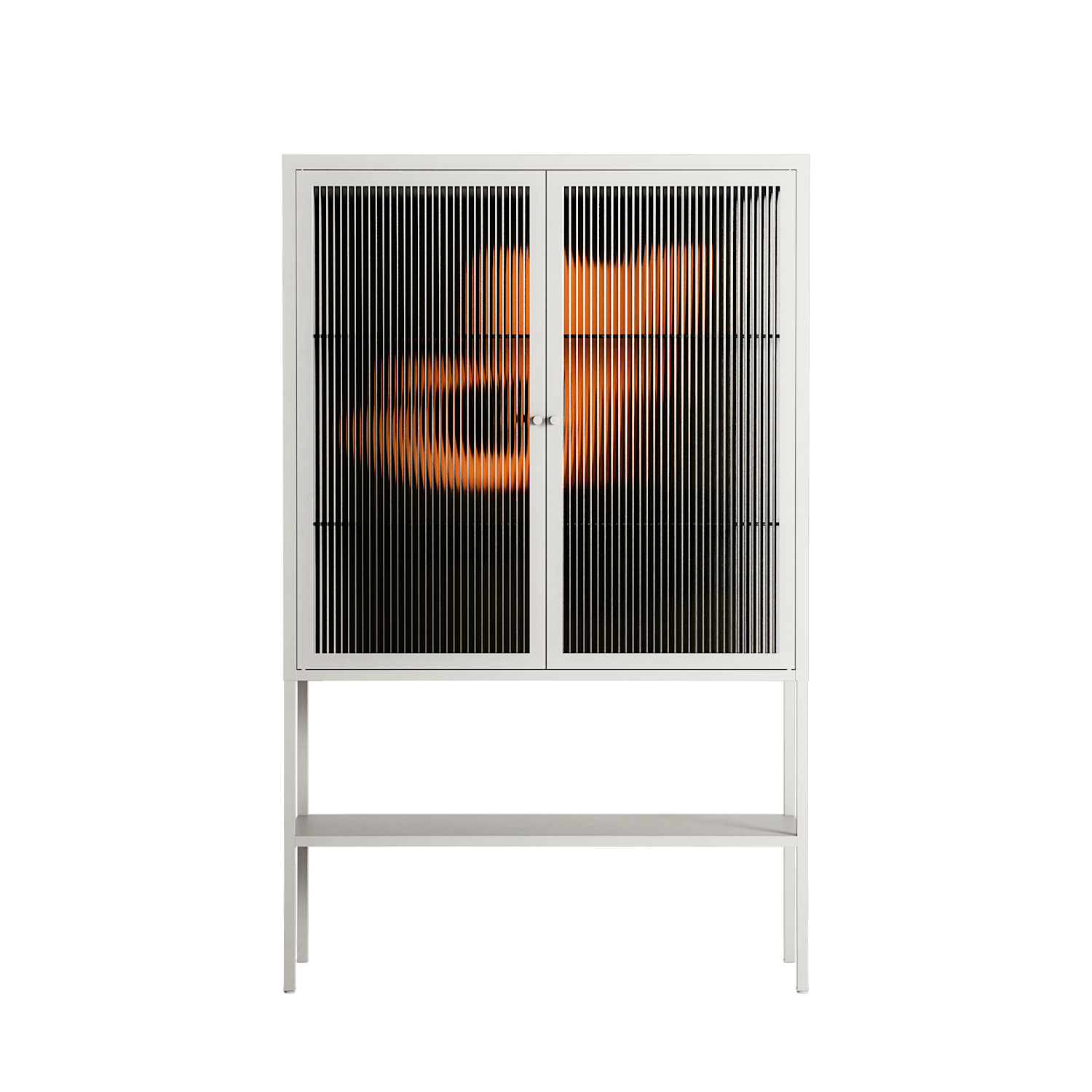 Cat in Chair A - Loft Cabinet - Kristin Eriksson - Chalk - Reeded glass