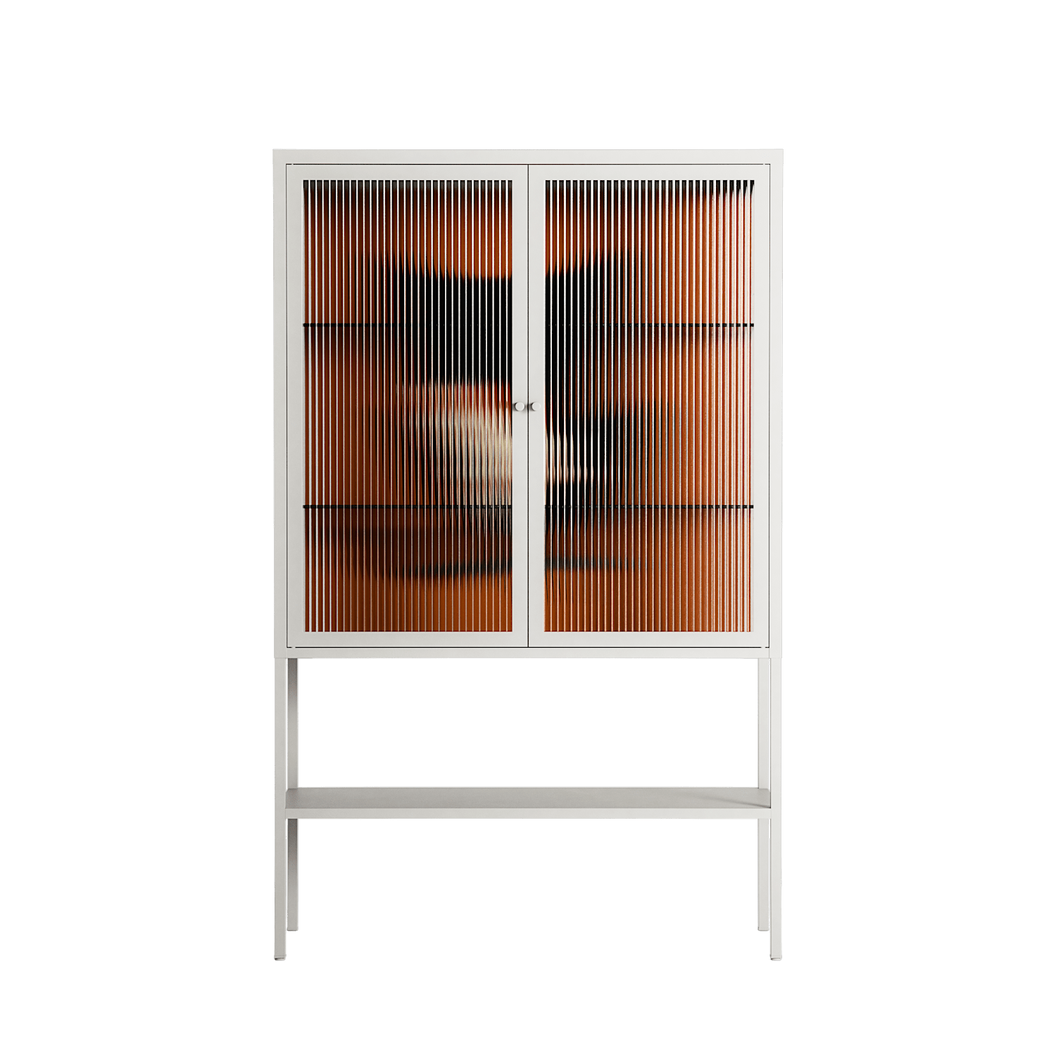 Cat in Chair B - Loft Cabinet - Kristin Eriksson - Chalk - Reeded glass