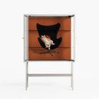 Cat in Chair B - Loft Cabinet - Kristin Eriksson - Chalk - Reeded glass