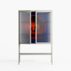 Cat in Chair C - Loft Cabinet - Kristin Eriksson - Chalk - Reeded glass