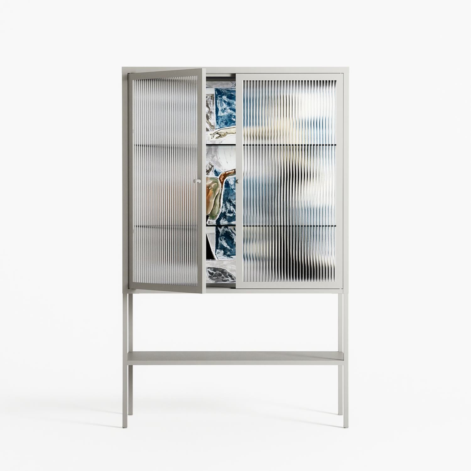Balance - Loft Cabinet - Sophie Goudman-Peachey - Chalk - Reeded glass