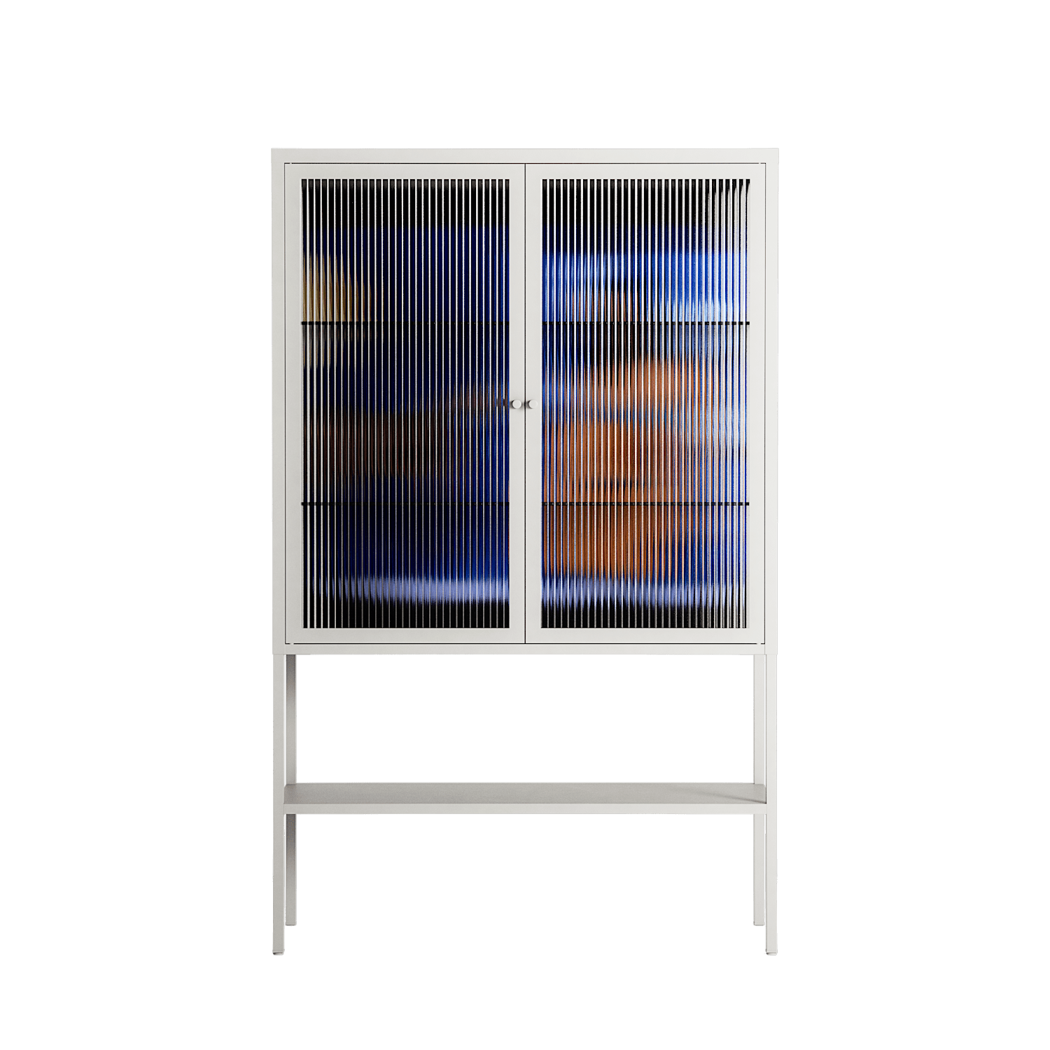 Blue Velvet - Loft Cabinet - Sophie Goudman-Peachey - Chalk - Reeded glass